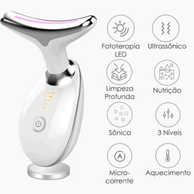 Massageador Facial Com Tecnologia De Luz LED